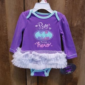 Baby Girl Batman Tutu Bodysuit - 6-9M